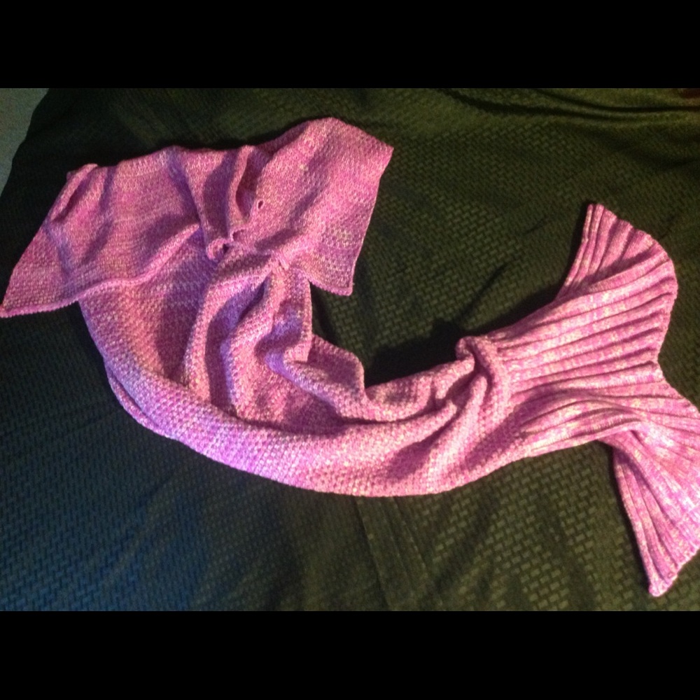 Girls crocheted mermaid tail blanket